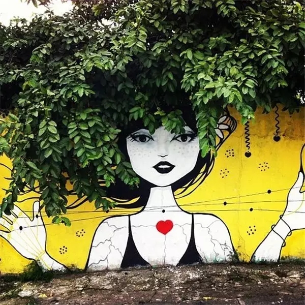 artist，Street Art，a literary creation，tree，